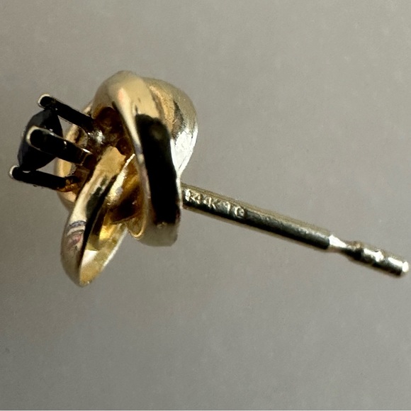 14k Solid Gold Spinel Knot Stud Earrings - Picture 8 of 13